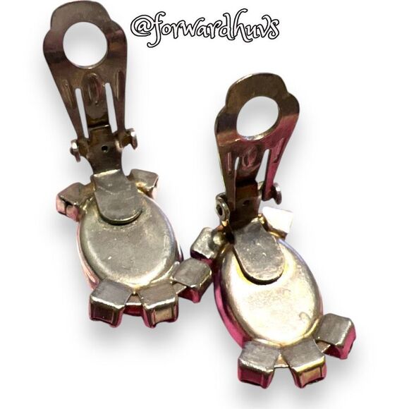 Vintage Dichroic Glass Clip-On Earrings – Striking Mid-Century Design - Picture 7 of 10